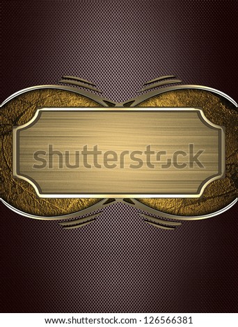 Design template - Brown texture with gold name plate with gold ornate edges