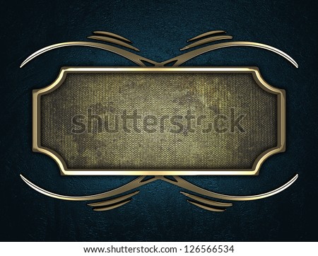 Design template - Blue texture with gold name plate with gold ornate edges