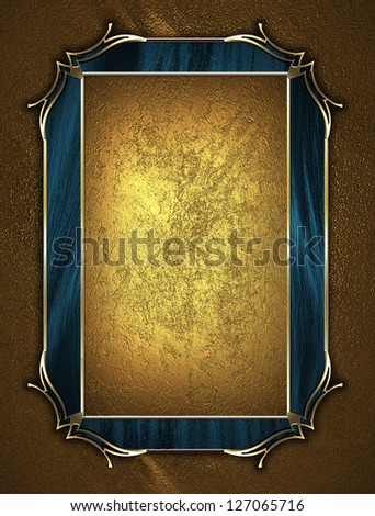 Design template - Yellow texture with gold plate and gold ornament.
