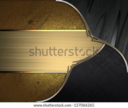 Design template - Black plates with gold ornate edges, on gold background with gold nameplate