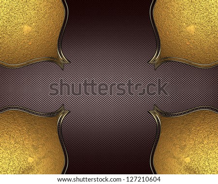 Design template - Brown rich texture with gold corners and gold trim.