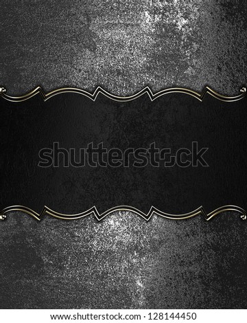Grunge iron Texture with black nameplate and gold trim