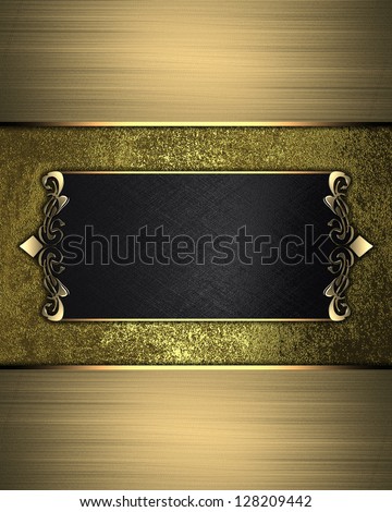 Design template - Gold texture with gold ribbons, with nameplate and gold trim