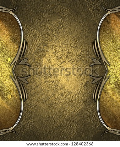 Design template - Abstract gold background with abstract gold pattern on edges