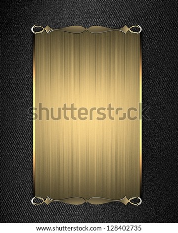 Design template - Brown texture with gold plate and gold ornament on edges