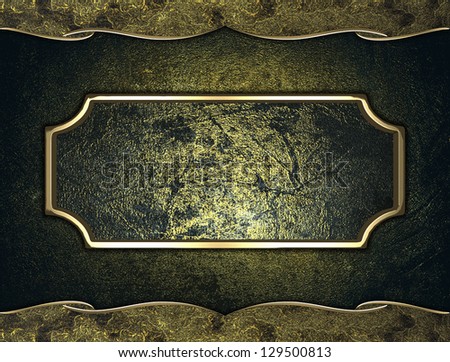 Design template - Old iron background with antique iron edges with vintage nameplate