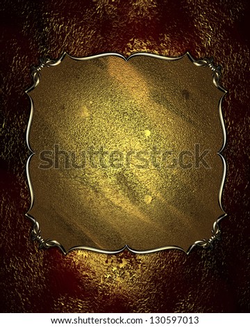 Design templates - Red-golden background with golden nameplate and gold trim
