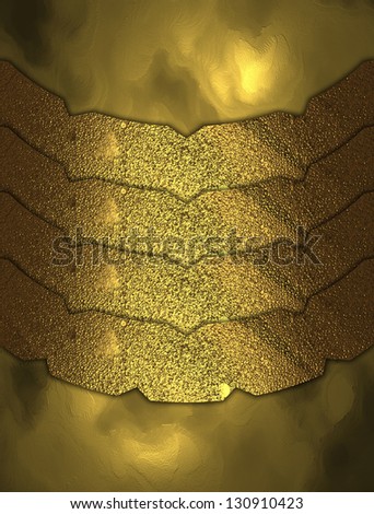The template for the inscription. Abstract Gold background with gold plates