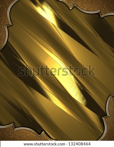 Abstract gold background with gold corners with gold trim