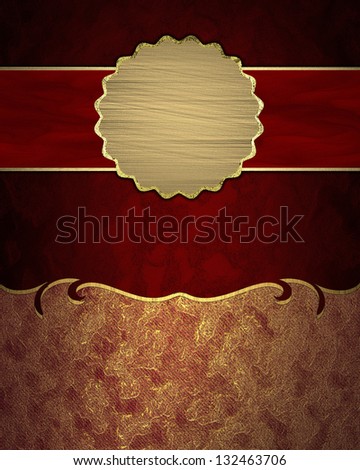 The red background with gold pattern and red plate with gold trim