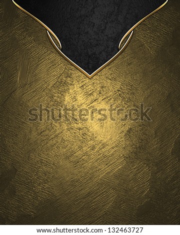 Gold texture with black triangle and gold trim. Template for design