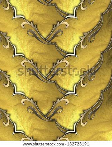 Design template - Gold ribbons with gold ornate edges