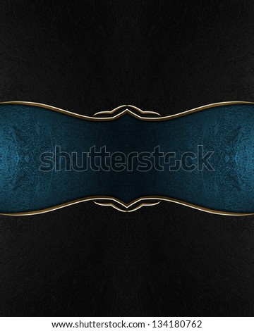 Black background with a blue plate with gold trim. Layout for printing, design, greeting card