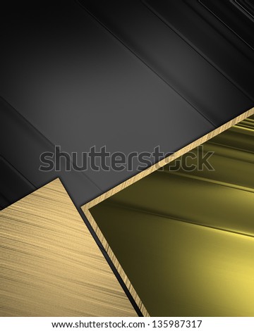 Black elegant background with gold inserts. Template for writing
