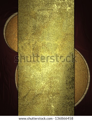 Red background with gold grunge plate.  Template design. Template for writing text. Template website