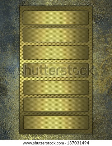 Template for design. Old background with gold buttons. Design for website