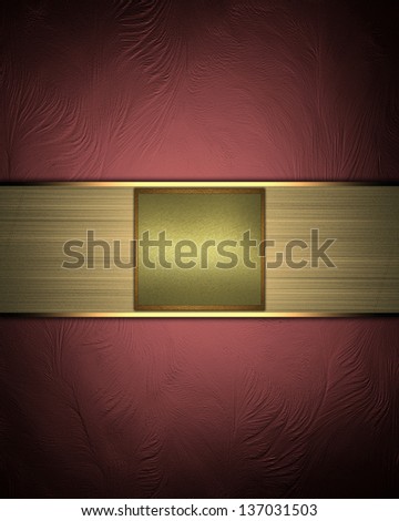 Template for design. Red background with elegant gold stripe for text. Design for website