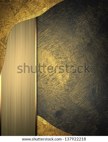 Template for writing. Background of dark and gold elements. Design template