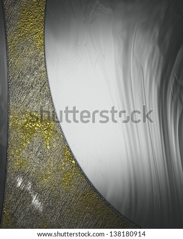 Metal background with grunge band with a worn gold. Design template. Design for website