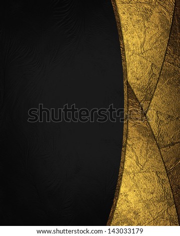 Black background with gold cut (inserts). Design element. Template for website