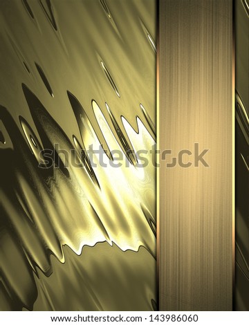 Abstract gold background with gold ribbon. Design template. Design for website