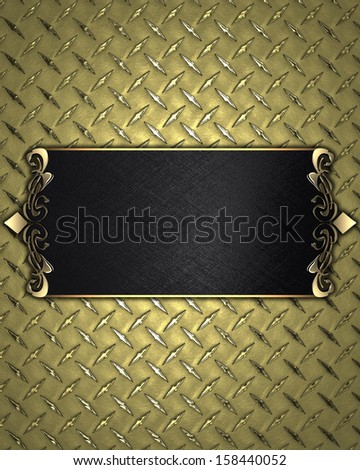 Design template - Gold Background with gold plate and a beautiful gold trim.