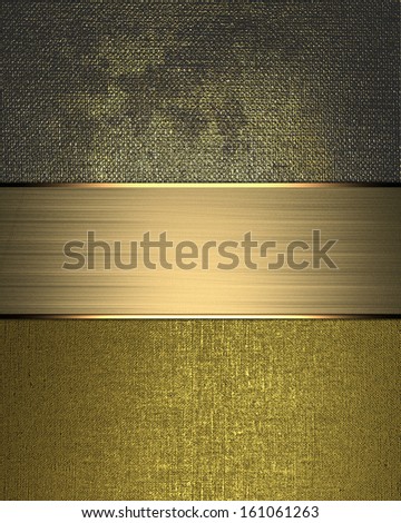 Design template. Two grunge textures and gold gilded and gold ribbon