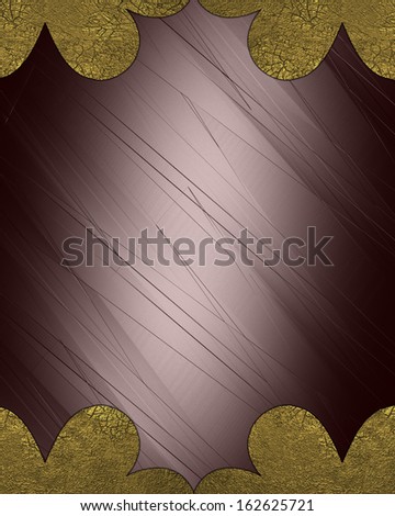 Template for inscription. Abstract brown background with gold corners