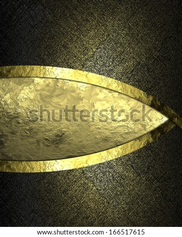 Grunge Black background with gold cutout for writing text. Design template