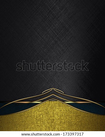 Black background with gold edge and gold ribbon. Design template