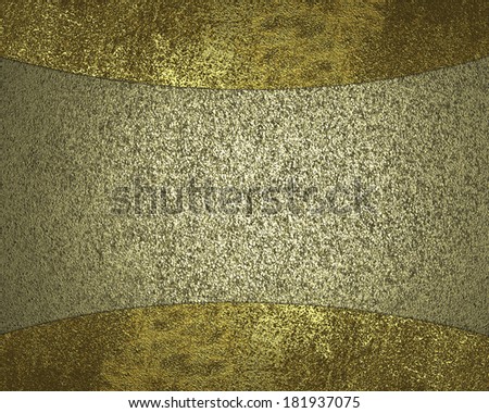 Grunge metal from the old gold with grunge edges. Design template