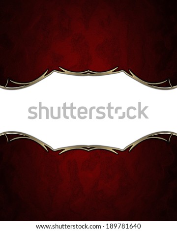 Red and black background with white and gold ribbon. Design template. Design for site