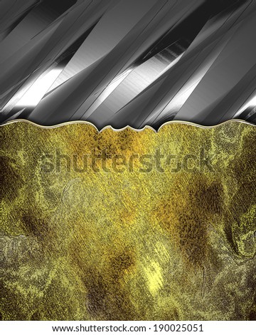 Old golden grunge background with abstract metallic background. Design template. Design for site