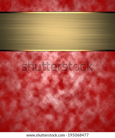 Abstract background with red and gold scuffed sign for text. Design template. Design site