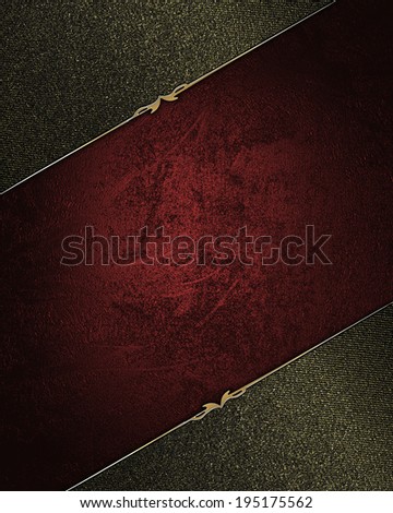 Red plate with black edges with gold trim. Design template. Template for site