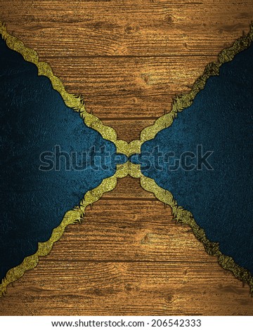 Abstract grunge wooden background with blue cutout. Design template. Design site