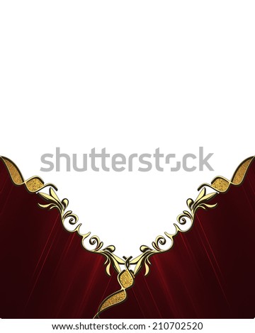 Red corners with gold trim on a white background. Design for text. Design for site
