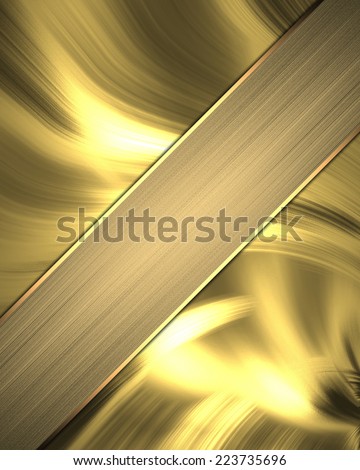 Abstract golden background with gold ribbon. Design template. Design site