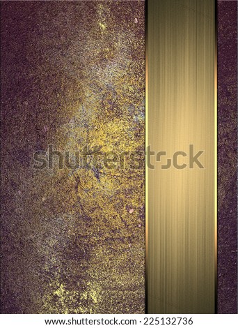 Abstract grunge gold blue texture with gold ribbon. Grunge Purple background