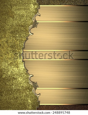 Gold ribbon background with a gold grunge edge. Design template
