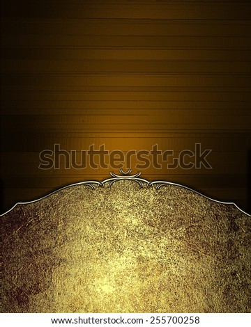 Grunge Metal plate on brown background. Template design for text. Template for site
