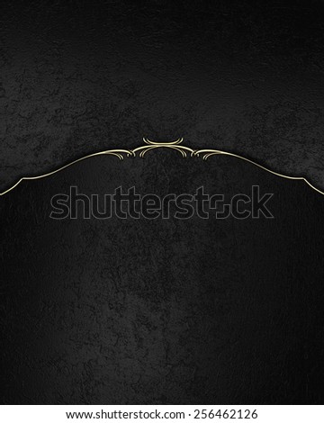 Black velvet background with gold pattern. Template design for text. Template for site