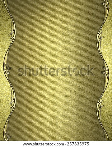 Gold background with a gold edges. Design template. Design site.