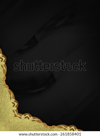 Template gold ornaments on black background. Design template