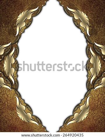 Element for design. Template for design. Gold frame with pattern and beautiful