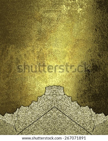 Gold Element for design. Template for design. Grunge yellow metal with gold ornaments