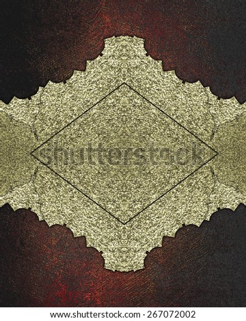 Gold Element for design. Template for design. Grunge red background with gold abstract element