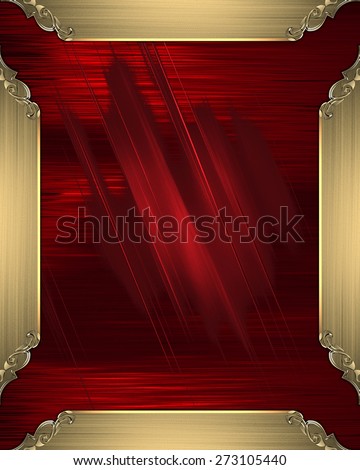 Element for design. Template for design. red texture with gold frame