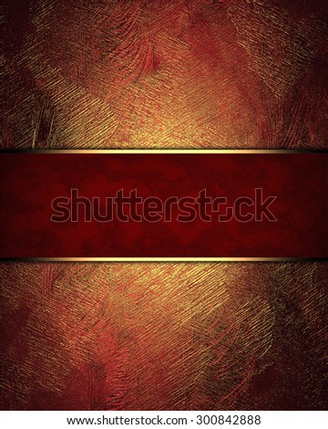 Shabby red background with gold abrasions. Template for decorating site text, the certificate presentation