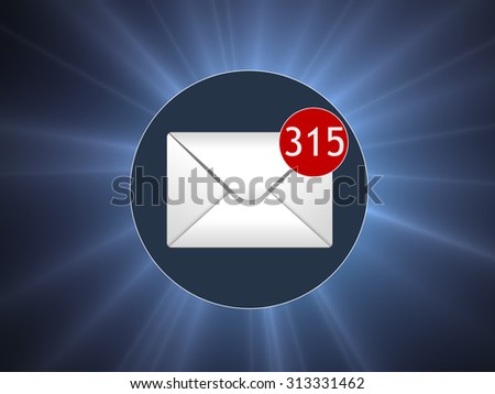 Many letters in the box. Concept SPAM. Many e-mail